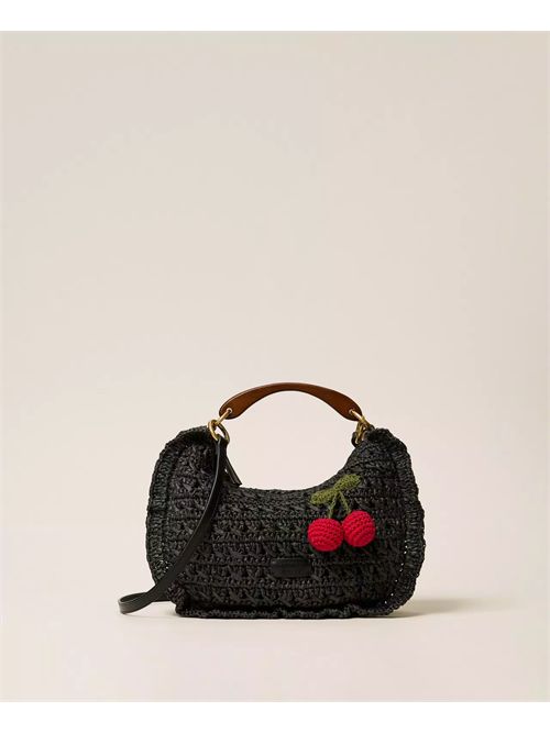 Borsa Croissant in rafia crochet con ciliegie TWINSET | TD8301/00006